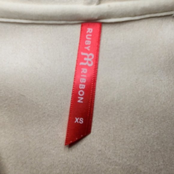 Ruby Ribbon Cream Suedette Crop Jacket #1555 - Picture 9 of 11